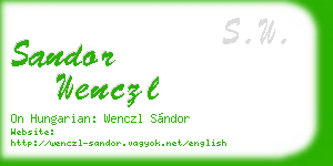 sandor wenczl business card
